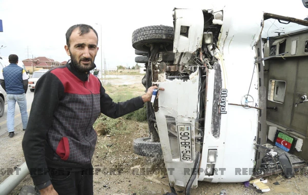 İçi sərnişin dolu avtobus aşdı, yaralılar var - FOTO