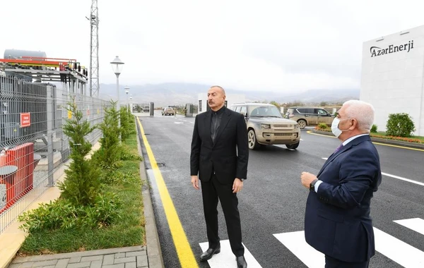 İlham Əliyev Cəbrayılda yeni yarımstansiyanın açılışını edib - FOTO