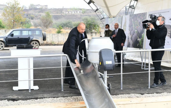 Cəbrayılda ilk çoxmənzilli yaşayış məhəlləsinin təməli qoyuldu - FOTO