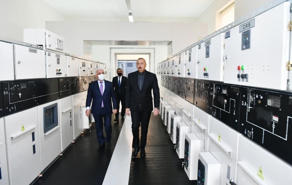 Президент Ильхам Алиев принял участие в открытии подстанции "Джебраил" - ФОТО