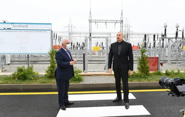 Президент Ильхам Алиев принял участие в открытии подстанции "Джебраил" - ФОТО
