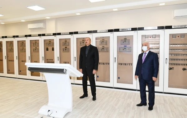 Президент Ильхам Алиев принял участие в открытии подстанции "Джебраил" - ФОТО