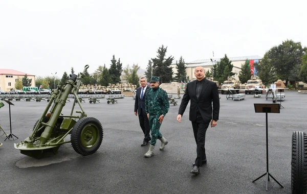 Ильхам Алиев на открытии комплекса воинской части Госпогранслужбы в Джебраиле - ФОТО