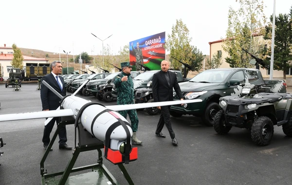 Ильхам Алиев на открытии комплекса воинской части Госпогранслужбы в Джебраиле - ФОТО
