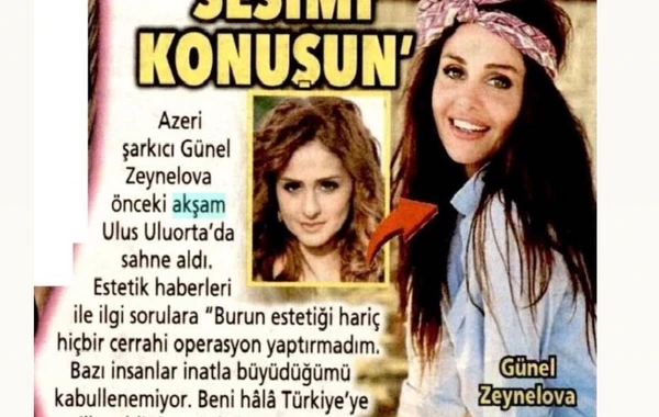 Günel Zeynalovanın bu sözləri Türkiyə mətbuatında gündəm oldu - FOTO