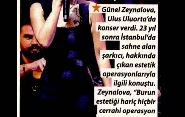 Günel Zeynalovanın bu sözləri Türkiyə mətbuatında gündəm oldu - FOTO