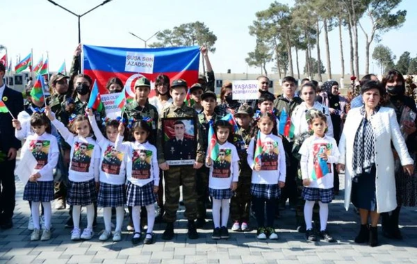 Vətən Müharibəsi şəhidi leytenant Samir Əliyevin məzarı ziyarət olundu - FOTO
