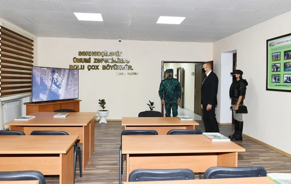 Верховный главнокомандующий ознакомился с воинской частью ГПС в Зангилане - ОБНОВЛЕНО - ФОТО