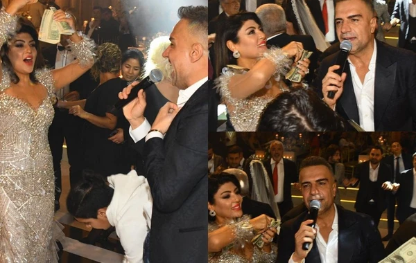 Tanınmış müğənni toyda dollar yağışına tutuldu - FOTO/VİDEO