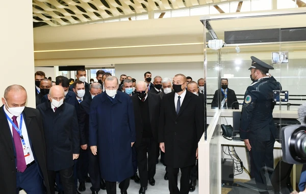 Президенты Азербайджана и Турции приняли участие в открытии Международного аэропорта Физули - ВИДЕО