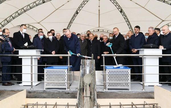 İlham Əliyev və Ərdoğan Zəngəzur Dəhlizinin təməlini qoydular - FOTO