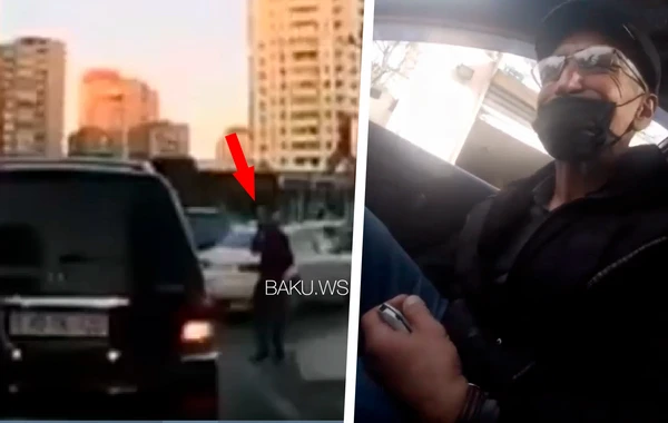 Bakıda qeyri-adi fırıldaqçılıq: Özünü maşınların altına atıb pul alan adam peyda olub - VİDEO