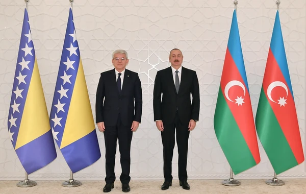 İlham Əliyev Bosniya və Herseqovinanın Rəyasət Heyətinin üzvü Şefik Caferoviçlə görüşüb - FOTO