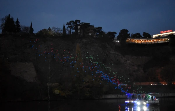 Azərbaycan Bayrağı Tbilisi səmasında - FOTO