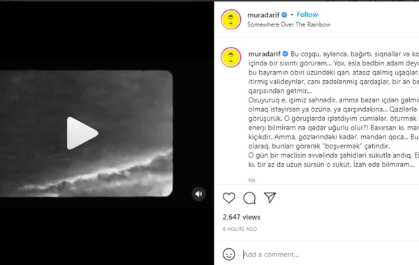 Murad Arif: “20 yaş kiçikdir, gözlərindəki kədər isə məndən qocadır!” - FOTO