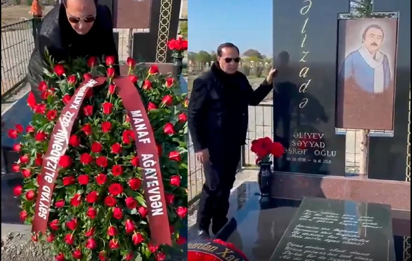 Manaf Ağayev Səyyad Əlizadənin məzarına əklil qoydu - VİDEO