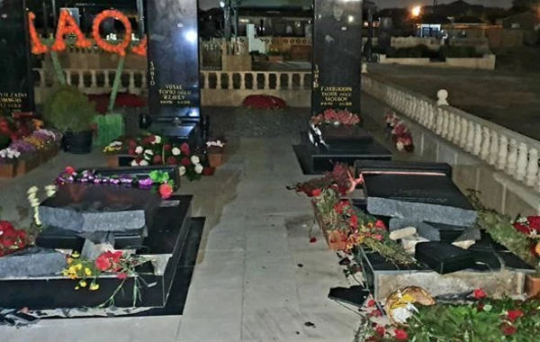 Güclü külək şəhid məzarlarını aşırdı: Qurumlar hərəkətə keçdi - FOTO/VİDEO