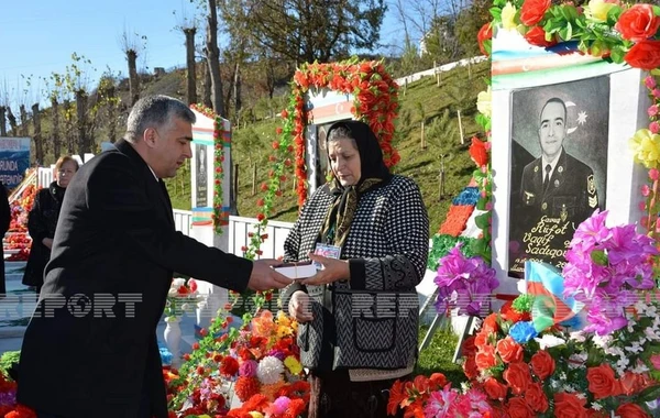 Daşkəsəndə Vətən müharibəsi şəhidinin anım mərasimi keçirilib - FOTO