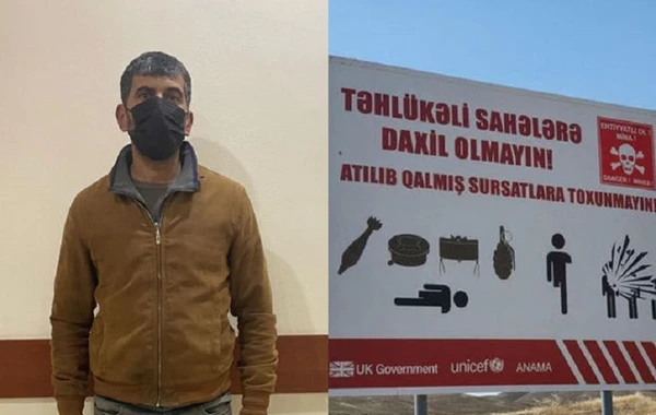 İşğaldan azad edilmiş ərazilərə icazəsiz daxil olmaq istəyən şəxs saxlanılıb