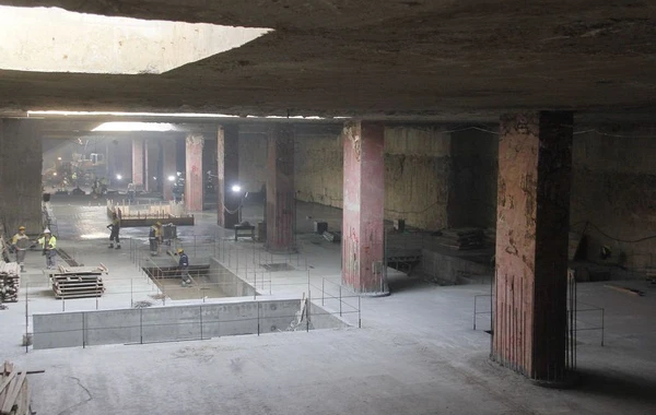 Bakıda tikilən yeni metro stansiyasının içindən görüntülər - FOTO