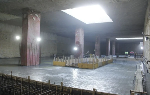 Bakıda tikilən yeni metro stansiyasının içindən görüntülər - FOTO
