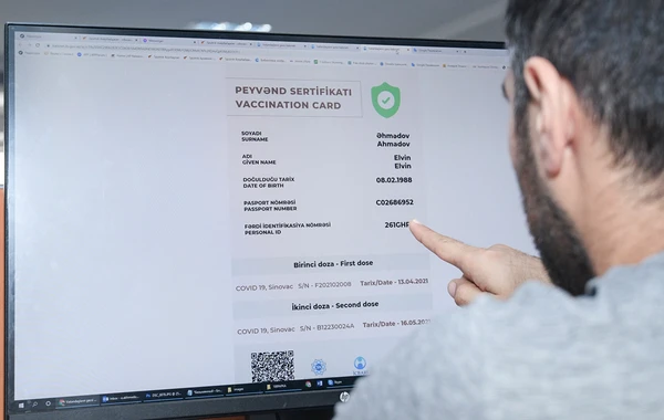 COVID-19 xəstəliyinə qarşı peyvənd olunmanı təsdiqləyən sertifikat müddətsiz olacaq - FOTO