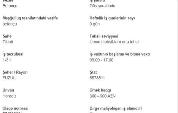 İşsizlərin nəzərinə! Dövlət boş iş yerlərini açıqladı - 2000 AZN maaş