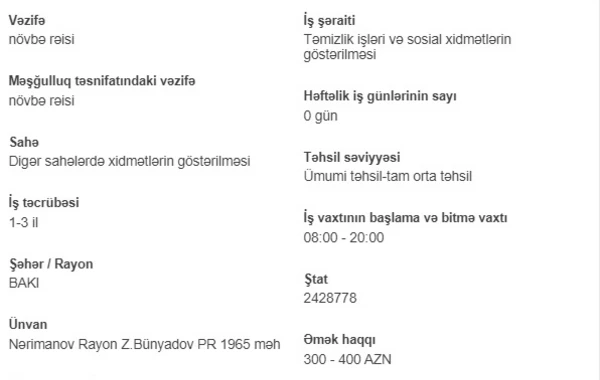 İşsizlərin nəzərinə! Dövlət boş iş yerlərini açıqladı - 2000 AZN maaş