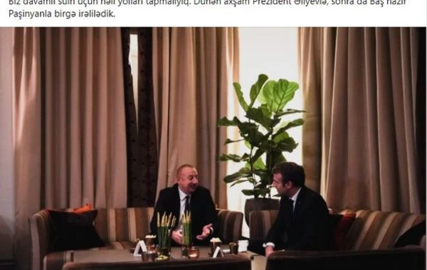 Makron Azərbaycan dilində paylaşım etdi - FOTO