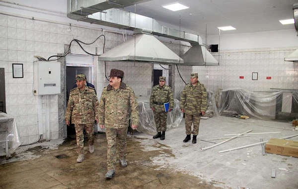 Azad edilən ərazilərdə şəxsi heyətin maddi-texniki təminatı yoxlanılıb - FOTO