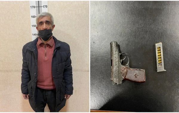 Bakıda “Makarov” markalı tapança satmaq istəyən şəxs saxlanıldı