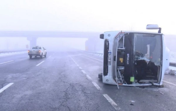 Yol tikintisində çalışan işçilərin olduğu avtobus Xocavənddə qəzaya düşdü, yaralılar var