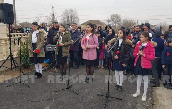 Saatlıda Vətən müharibəsi şəhidinin xatirə bulağı açılıb - FOTO