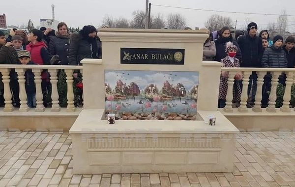 Saatlıda Vətən müharibəsi şəhidinin xatirə bulağı açılıb - FOTO
