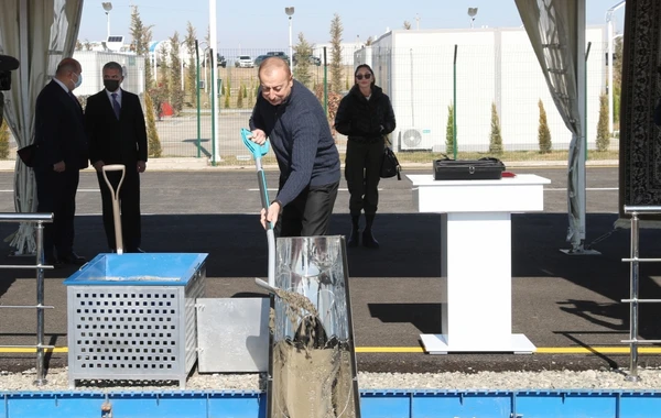 İlham Əliyev Ağdam Sənaye Parkında iki müəssisənin təməlini qoydu - FOTO/VİDEO