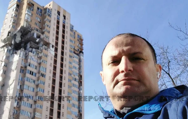 Kiyevin raket düşən yaşayış binasının yerləşdiyi ərazidən FOTOREPORTAJ