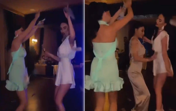 Азарбайджанская модель станцевала под дождем из долларовых купюр - ВИДЕО