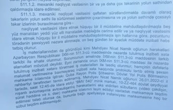 Polisin cərimələdiyi “avtoş” məhkəmədə qalib gəldi - FOTO