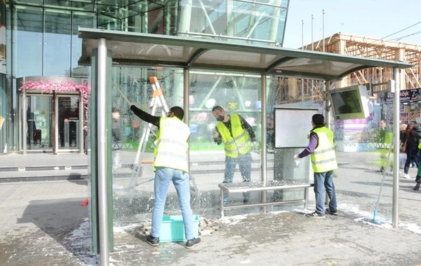 Bakının 545 küçəsi yuyulub - FOTO