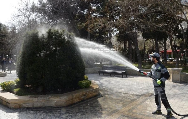 Bakının 545 küçəsi yuyulub - FOTO
