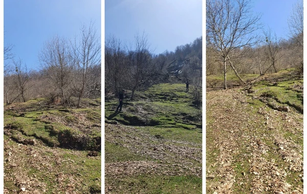 Azərbaycanda torpaq sürüşməsi olub - FOTO