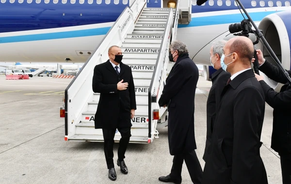 Prezident İlham Əliyev Brüsselə işgüzar səfərə gedib - FOTO