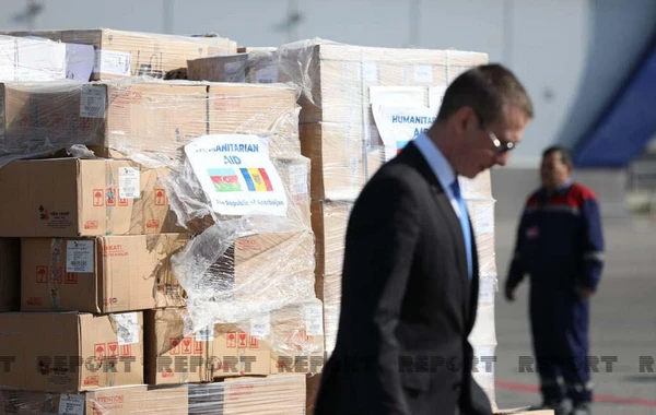 Azərbaycan ukraynalı qaçqınlar üçün növbəti dəfə humanitar yardım göndərib - FOTO