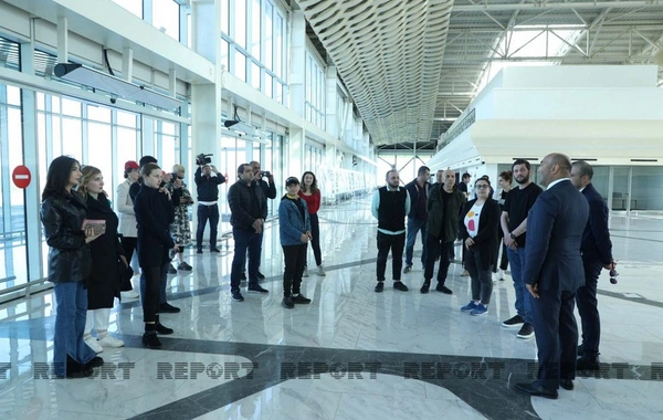 Gürcüstan nümayəndə heyəti Füzuli hava limanında - FOTO