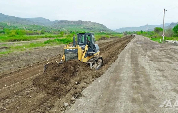 Qubadlı-Eyvazlı avtomobil yolunun tikintisi davam etdirilir - FOTO