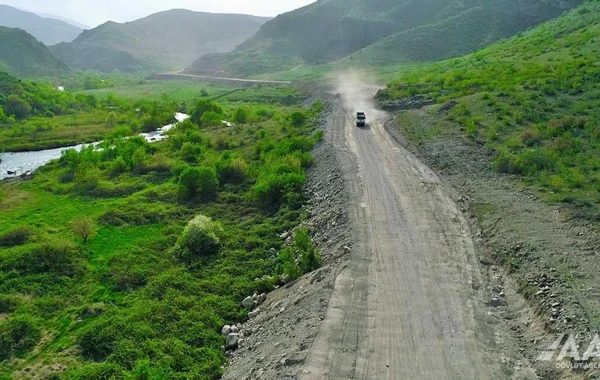Qubadlı-Eyvazlı avtomobil yolunun tikintisi davam etdirilir - FOTO