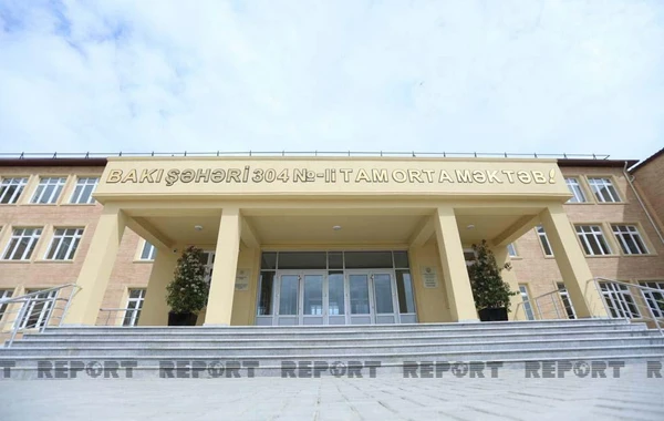 Kürdəxanıda tikilən yeni məktəbdən - FOTOREPORTAJ