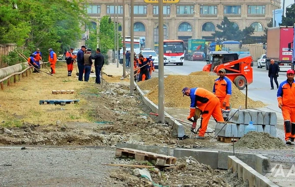 Bakının böyük prospektlərini birləşdirən küçə təmir olunur - FOTO/VİDEO