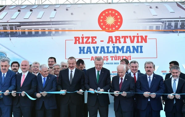 Ильхам Алиев и Эрдоган приняли участие в открытии аэропорта Ризе-Артвин - ВИДЕО