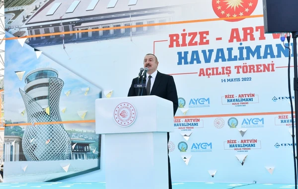 Ильхам Алиев и Эрдоган приняли участие в открытии аэропорта Ризе-Артвин - ВИДЕО